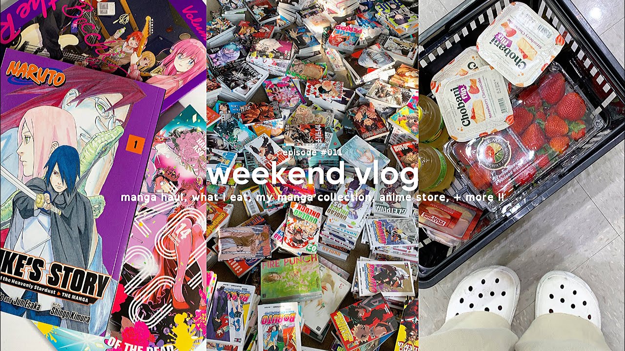 weekend vlog: manga haul, what i eat, my manga collection, anime strore, + more !!
