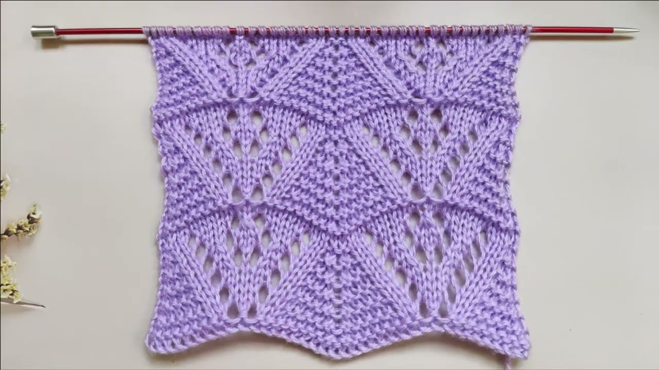 Lace Wavy Stitch Knit Pattern | Wellenmuster stricken | Punto Onda ai ferri | Punto Ondulado Calado