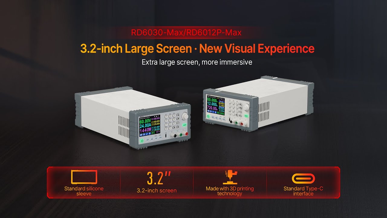 RD6030-Max/RD6012P-Max Complete set coming, 3.2 inch screen, USB-C port, silicone sleeve