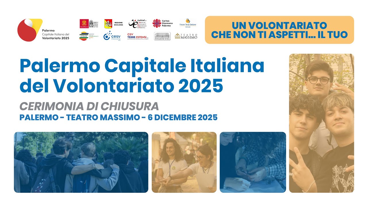 Palermo Capitale Italiana del Volontariato 2025 - Cerimonia di chiusura