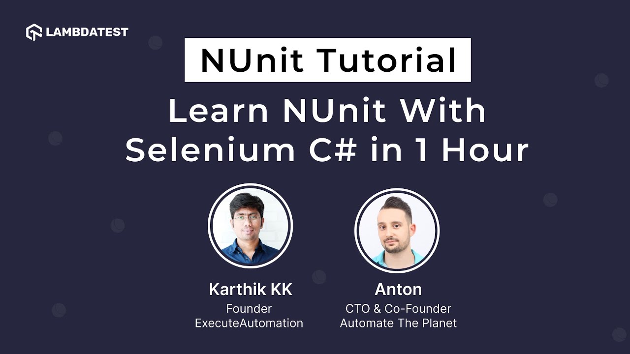 NUnit Tutorial | Selenium C# Tutorial | Learn NUnit Testing Framework In 1 Hour | TestMu AI