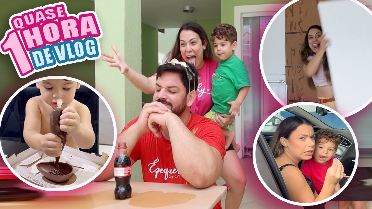 QUASE 1H DE VLOG - FIZ UM CLOSET COM ISOPOR + ZYON FEZ O PRÓPRIO OVO DE PÁSCOA | Kathy Castricini
