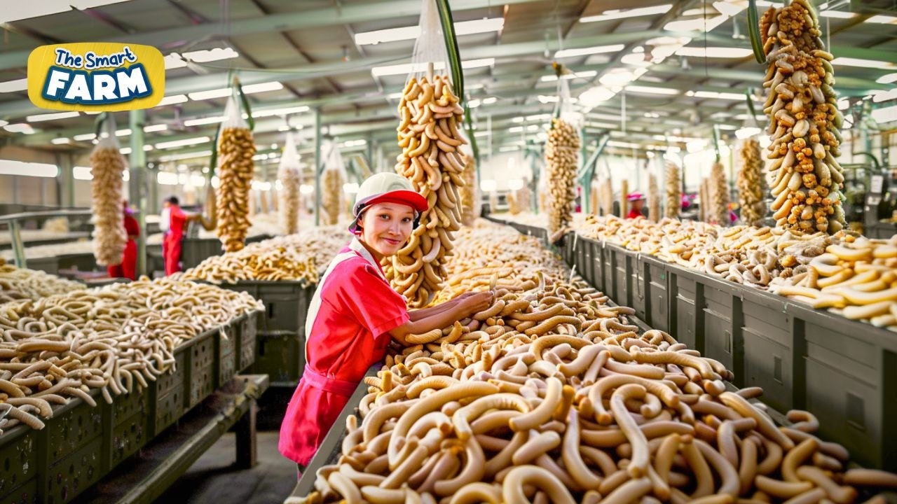 This is How BILLIONS of Silkworms Produce Silk in China! Amazing Silk Harvest Factory!