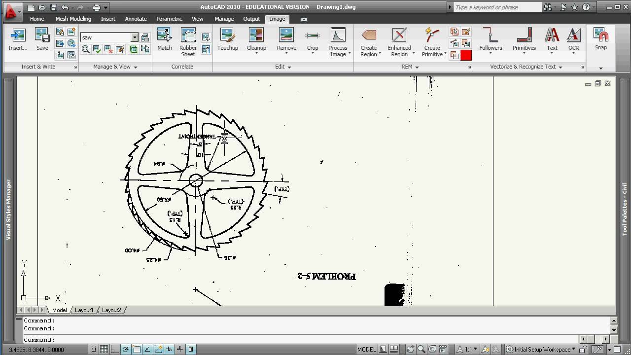 Raster to Vector in Autocad 2010 Raster