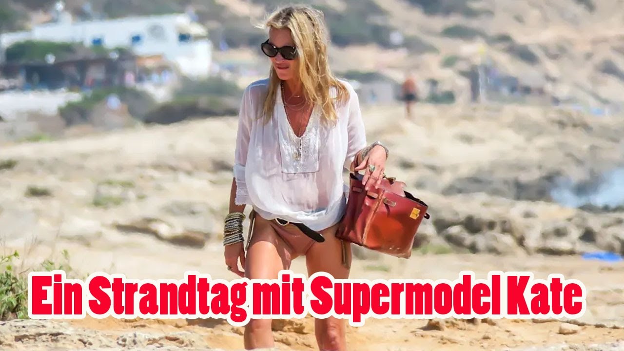 Kate Moss am Strand von Formentera  Immer mit dabei ihre Kelly Bag von Hèrmes