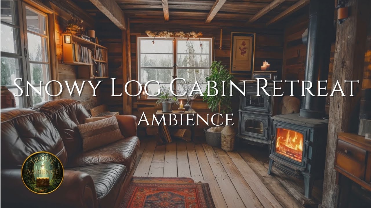 Snowy Log Cabin Retreat | Relaxing Winter Ambience for Study & Sleep