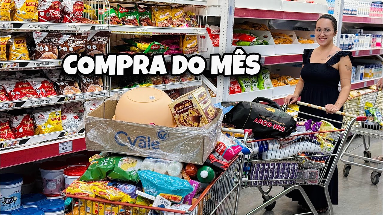 1° COMPRA DO MÊS DO ANO PARA 7 PESSOAS / 2 CARRINHOS CHEIOS 😱