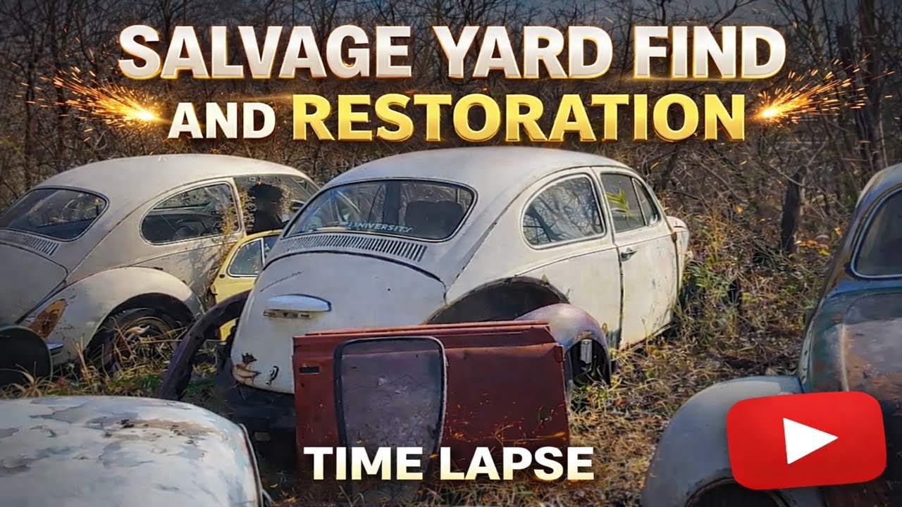 VW BEETLE 1968 года после реставрации на свалке возвращается домой — в настоящее время — #sladesb...
