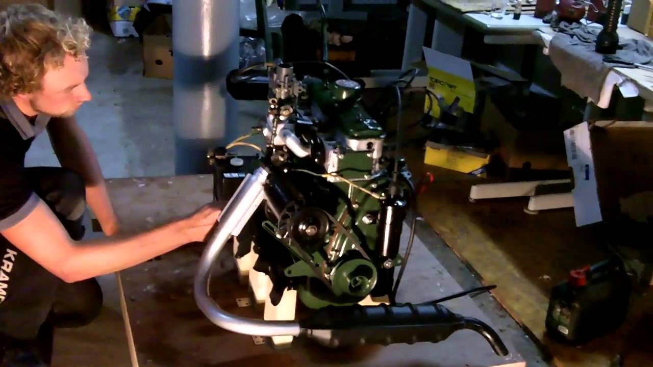 Renault 4CV 1957 First start attempts on rebuilt engine.
