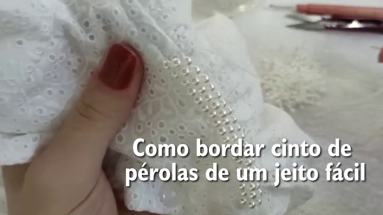 Como bordar cinto de pérolas de um jeito fácil