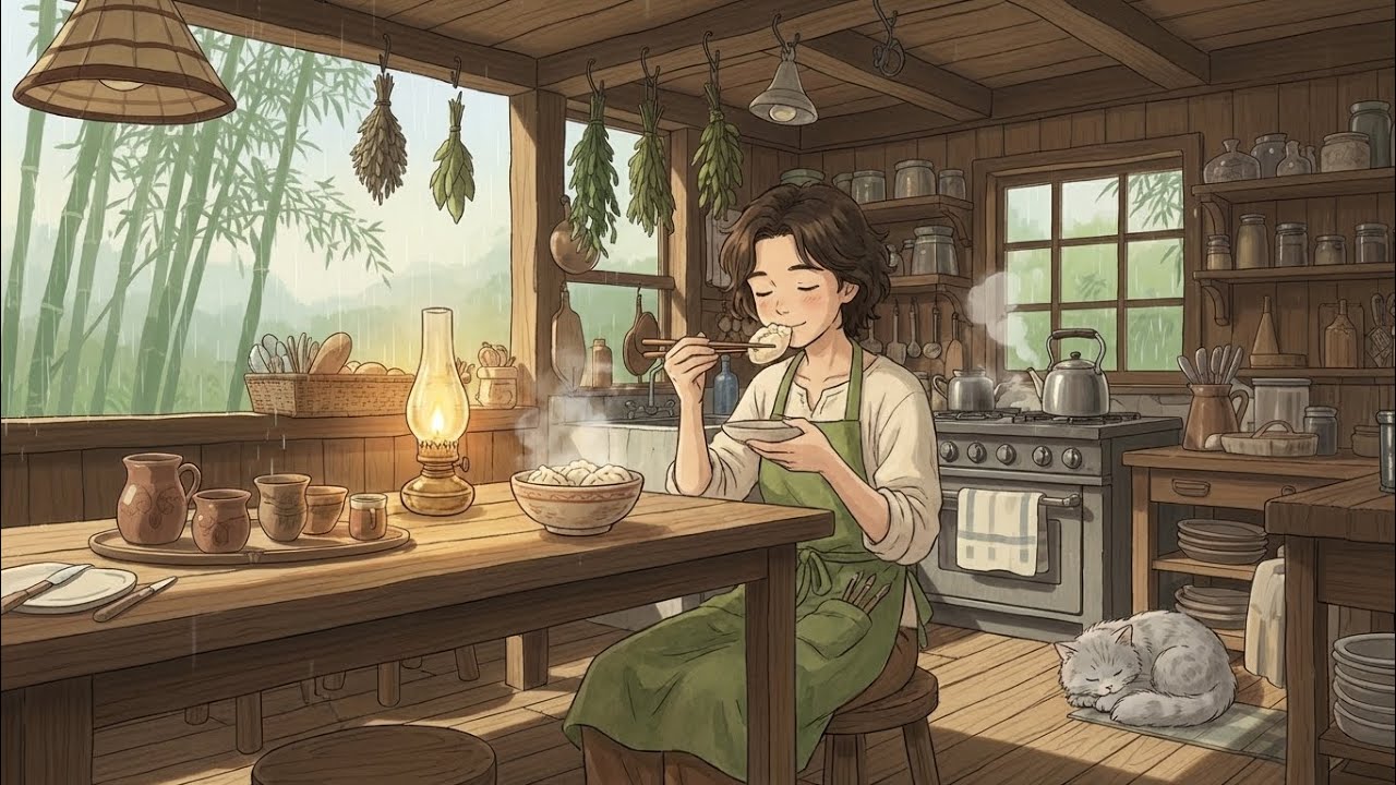 Rainy Afternoon Dumplings 🌧️ | Cozy Slow Living Cooking & Relaxing Rain Sounds|#cloudyquiet 