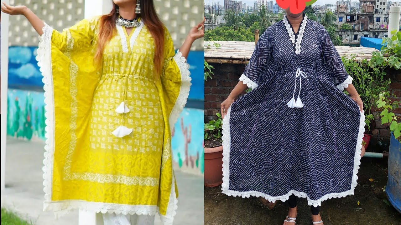 ভিসেপ গলার ডিজাইনসহ কাপ্তান কাটিং ও সেলাই করার সহজ নিয়ম High Neck Kaftan Cutting & Stitching With