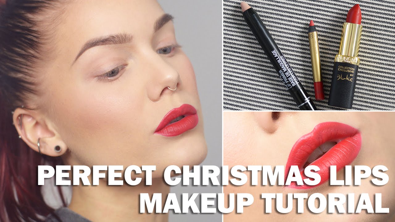 Perfect Christmas Lips (with subs) - Linda Hallberg Makeup Tutorials