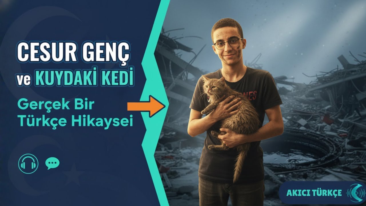 Cesur Genç ve Kuyudaki Kedi | Turkish Listening & Speaking Practice | Практика турецкого языка