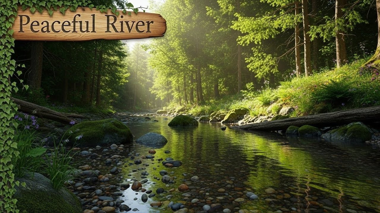Flowing River in Forest 🌿🌊 Gentle Nature Sound for Meditation and Calm Mind #2885