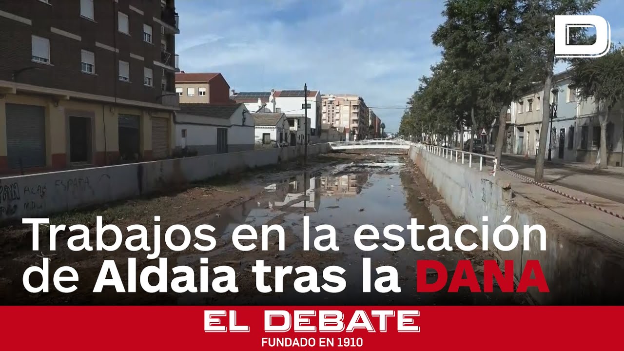 Continuan los trabajos en la estación de Aldaia para restablecer su funcionamiento tras la DANA