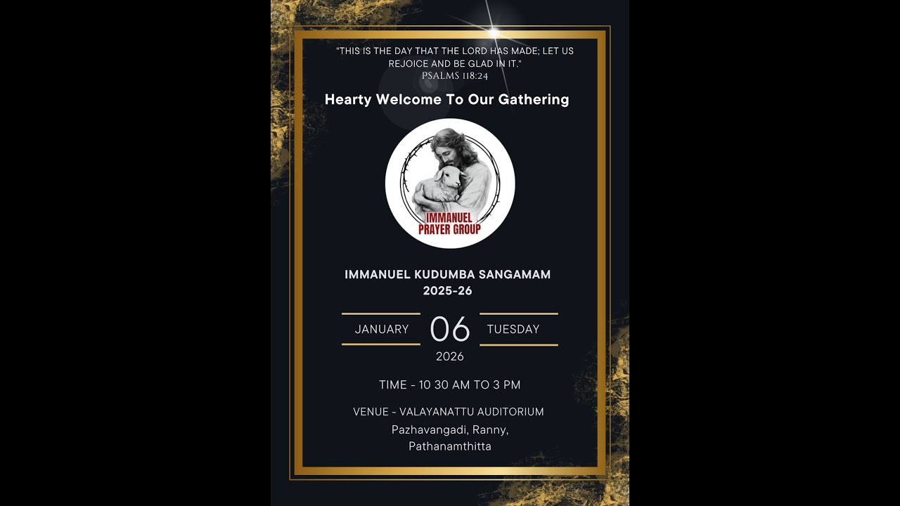 IMMANUEL KUDUMBA SANGAMAM : Live Telecast - 6th January 2026