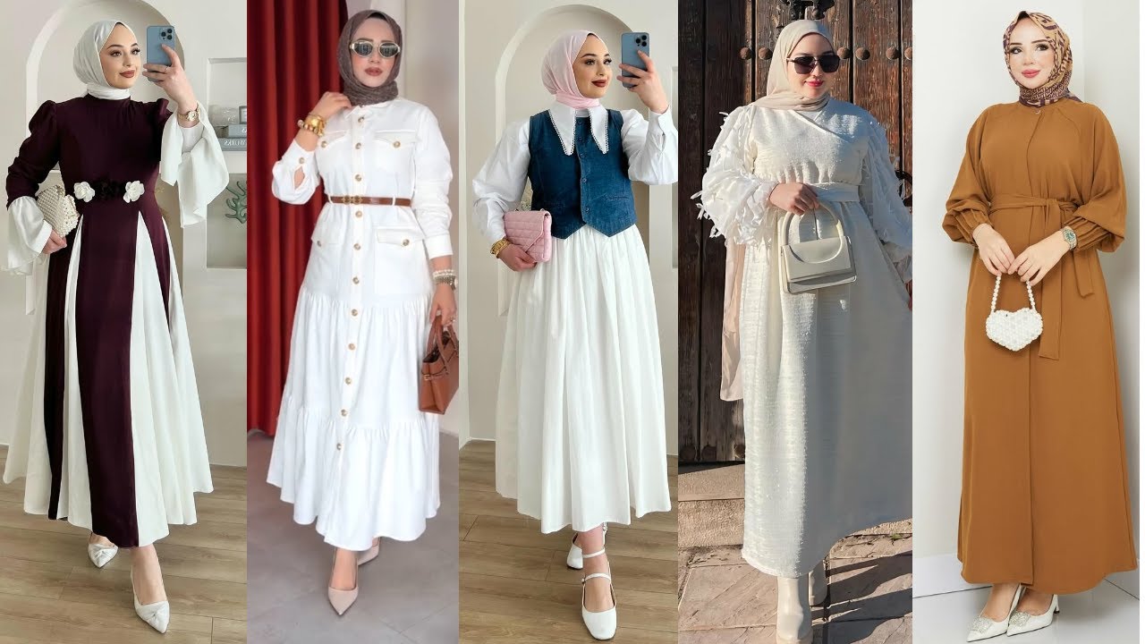 اجدد ملابس العيد للمحجبات 2025 | حجابات ربيعية صيفية لسنة 2025/ hijab turkish styles 💫 femme voilée