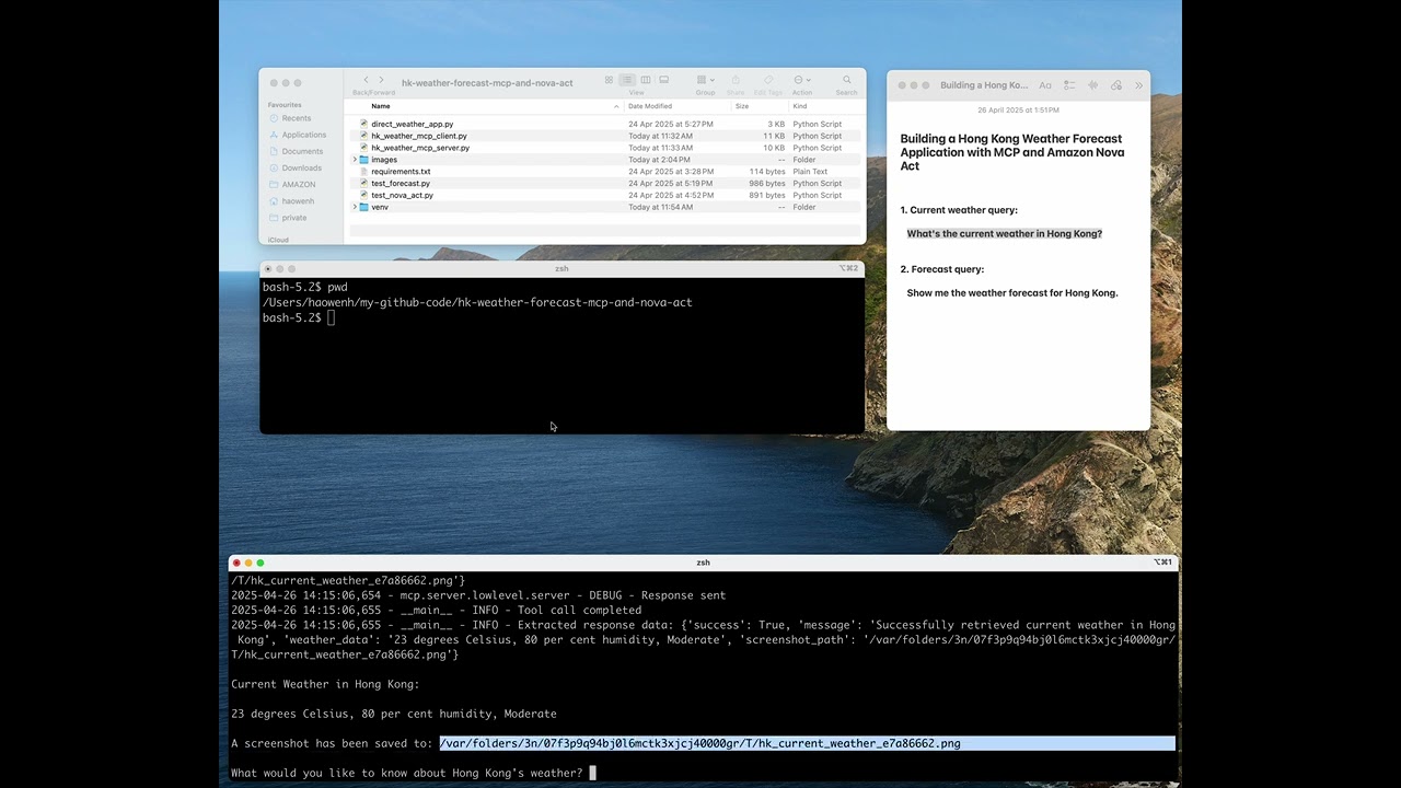 MCP in Action - Automated Retrieval of Hong Kong Weather Data Using Amazon Nova Act