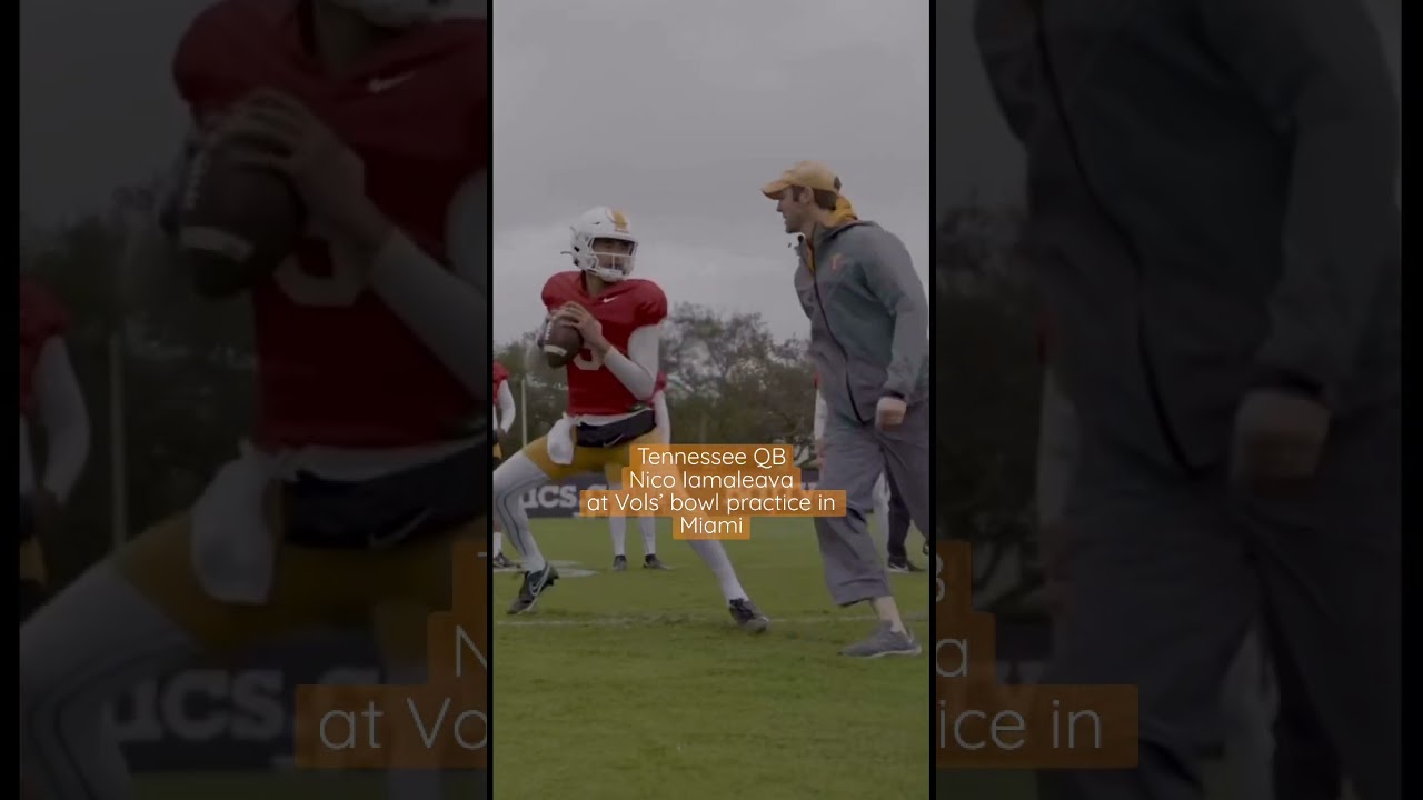 Tennessee QB Nico Iamaleava takes a rep during the Vols&rsquo; bowl practices in Miami. #CollegeFootball
