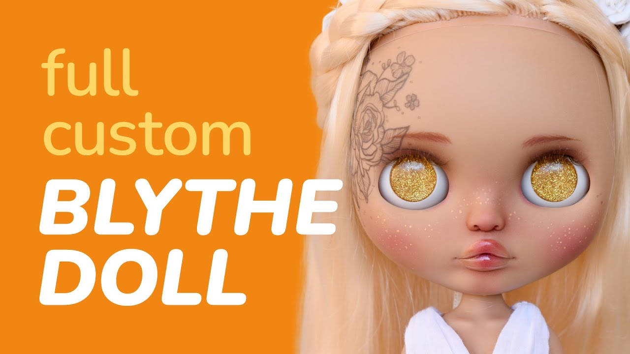 Full Custom Blythe Doll - Carving & faceup process with face tattoo! - Rafaella
