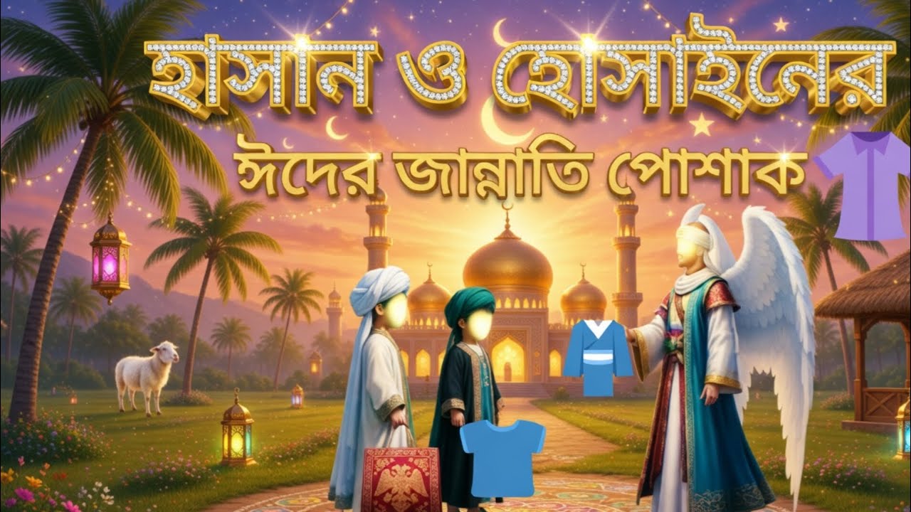 হাসান ও হোসাইনের ঈদের জান্নাতি পোশাক Hasan Hussain Jannater Jama | Islamic Cartoon Bangla