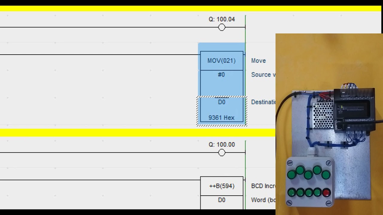 Tutorial PLC 12: Move, Inc, Dec data memory Omron Cp1e [Bahasa Malaysia]