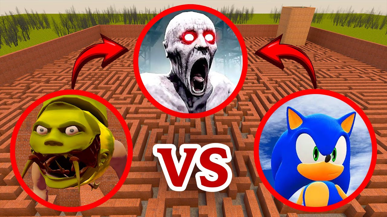 SONIC vs SCP-096 vs SNAKE MUTANT LIN GANG Epic Battle in Garry&rsquo;s Mod!