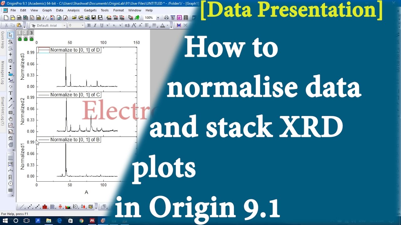 [Data Presentation] How to normalise and stack XRD plots in Origin 9.1 | Electroceramics Lab | 2017