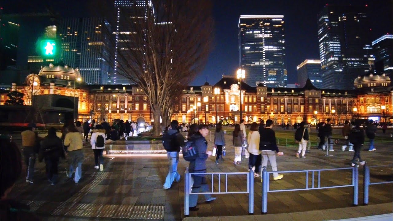 Ginza night walking tour & sightseeing. Tokyo, Japan.