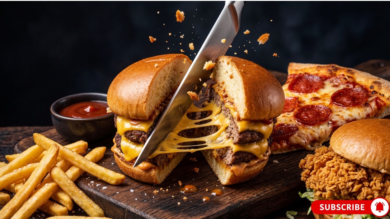 Most Satisfying Fast Food ASMR 🍔 Crispy Burgers 🍔 🤤 & Pizza Cutting Sounds..