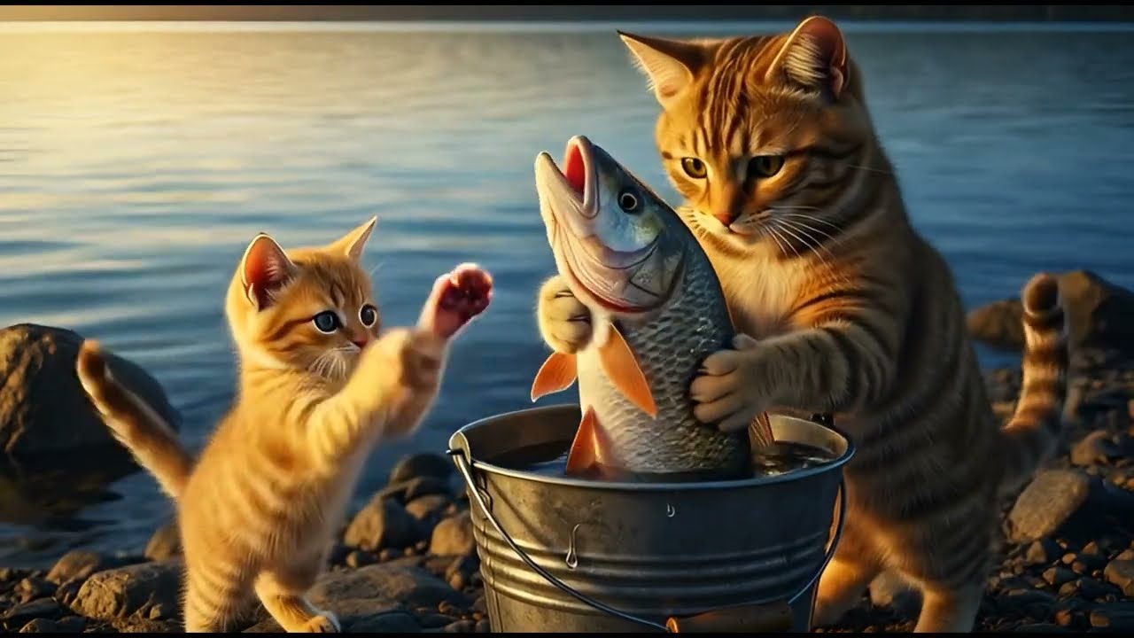 Kitten’s First Fishing Trip with Dad 😺🎣 @CuCaStories