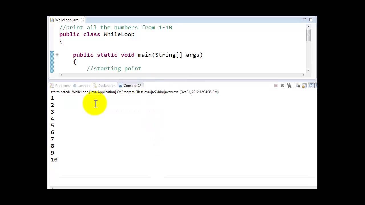 Java Tutorial -  Count Controlled While Loop
