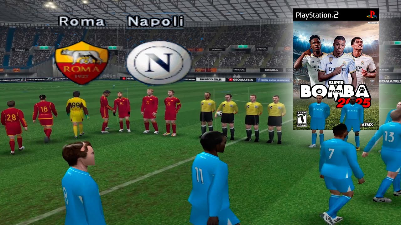 Jogo Roma x Napoli - Gameplay Bomba Patch 2025 Atualizado Janeiro PES #winningeleven #ps2 #efootbal