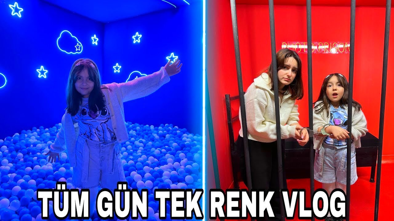 ZEYNEP VE HİRANUR 24 SAAT TÜM GÜN TEK RENK CHALLENGE / SELFİE MÜZESİ