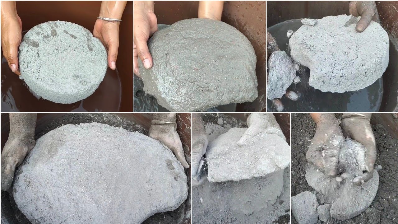 Full of Crunch Asmr| Gritty sand cement dipping mixing slabs water 💦 crumble #oddlysatisfying 