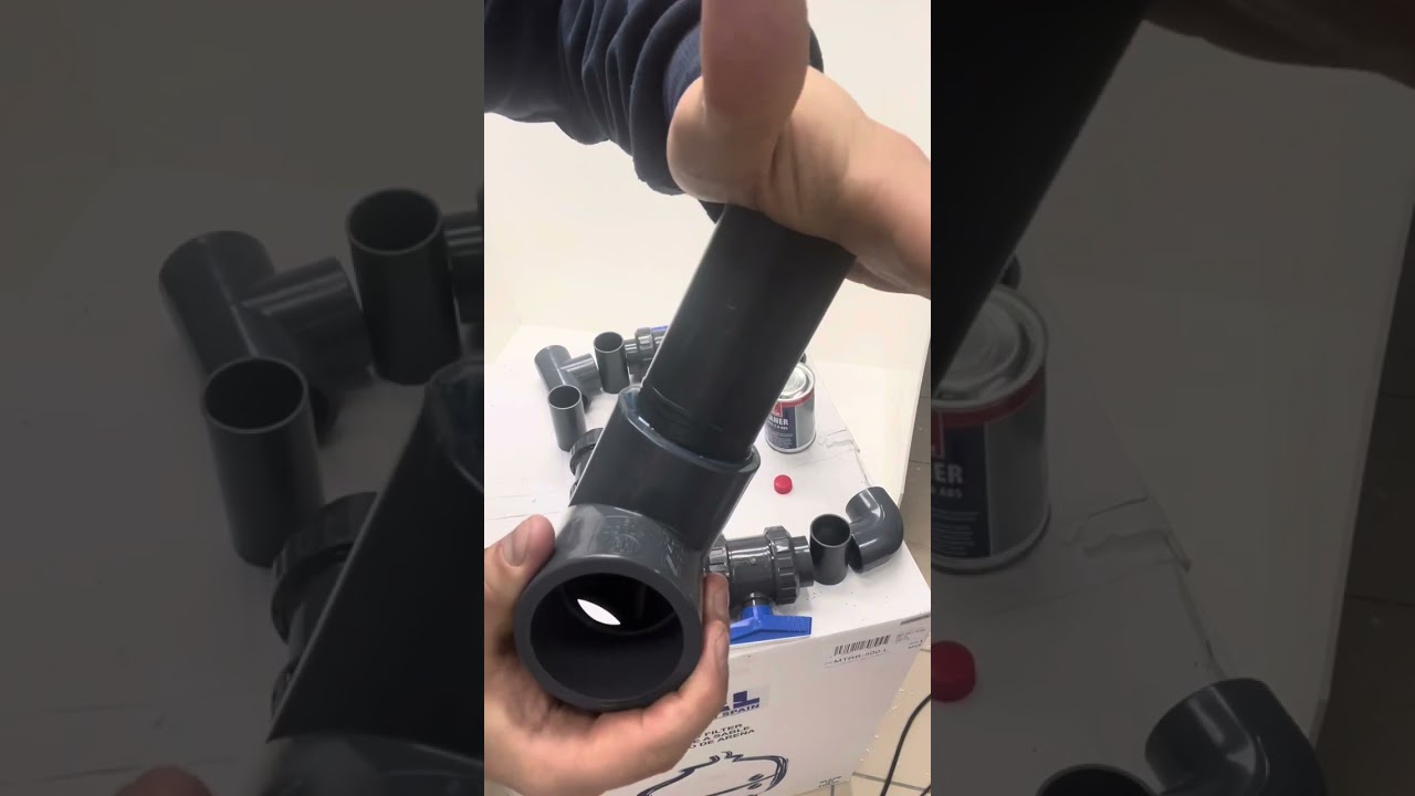 Pool-Bypass verkleben für Dosieranlagen/PVC-Verkleben