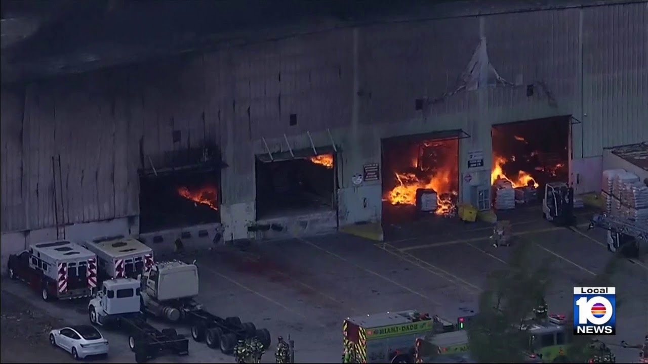 Fire rescue officials give update on NW Miami-Dade warehouse fire