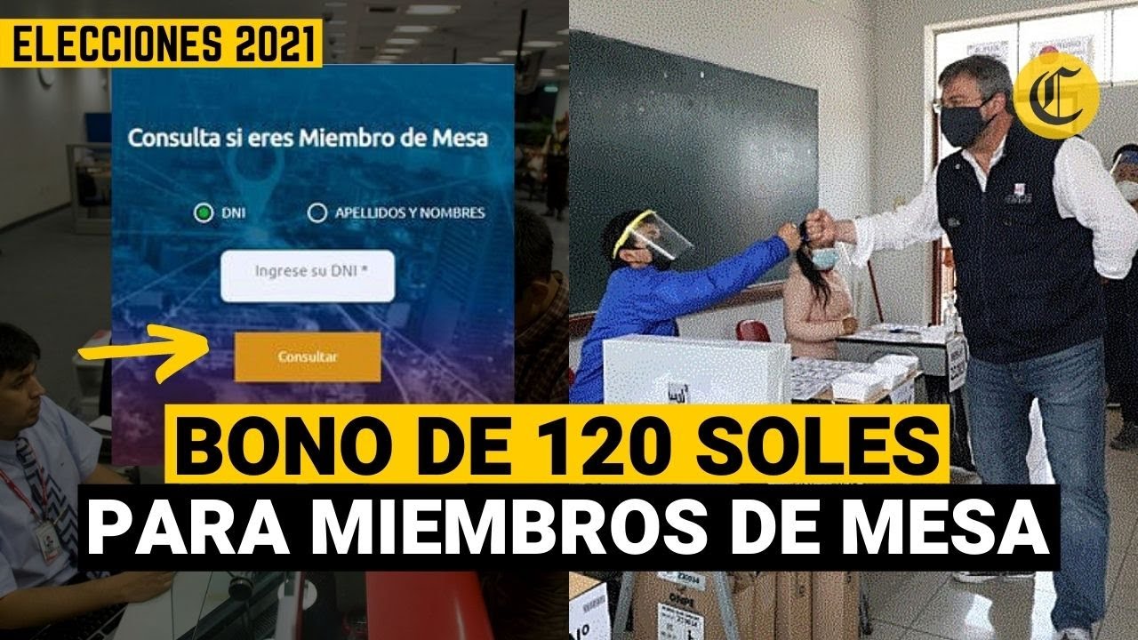 Elecciones 2021: ¿Cómo registrarse para cobrar los 120 soles por miembro de mesa?
