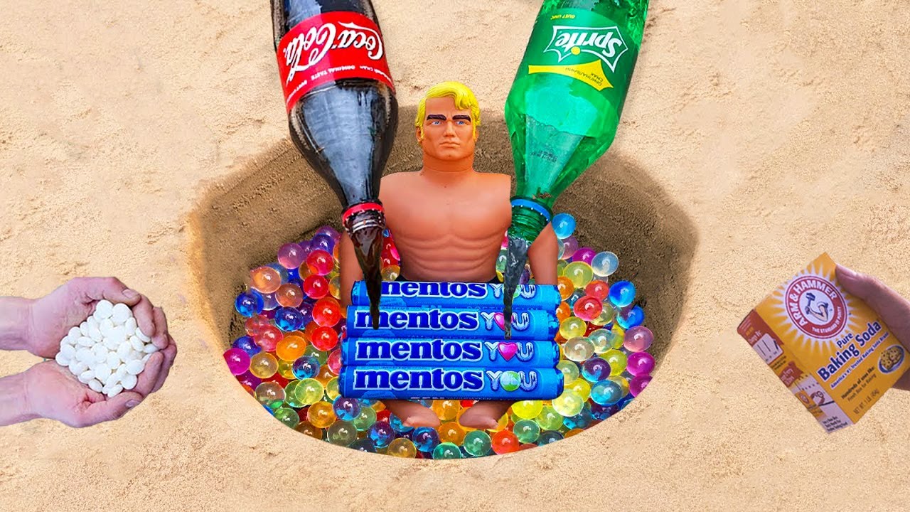 Experiment: Coca Cola, Sprite vs Mentos Underground