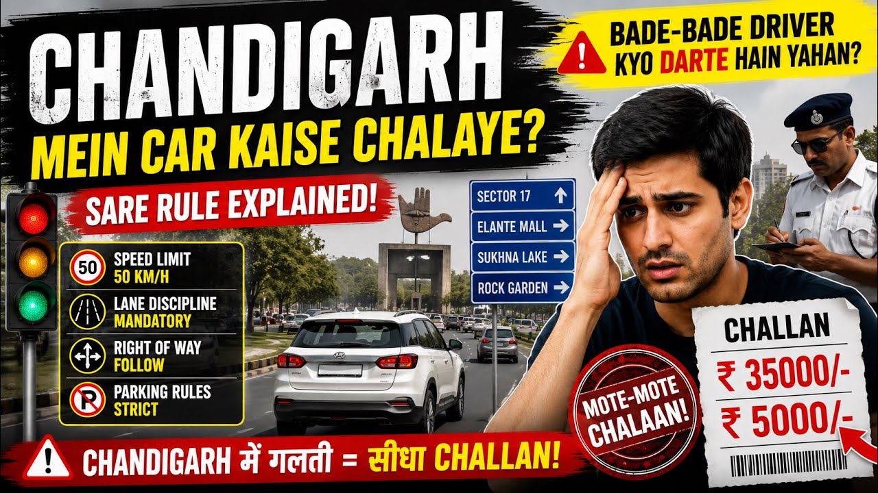 🔥👌Chandigarh Traffic: Why are even expert drivers afraid to drive here? | #gurnamsangheravlogs