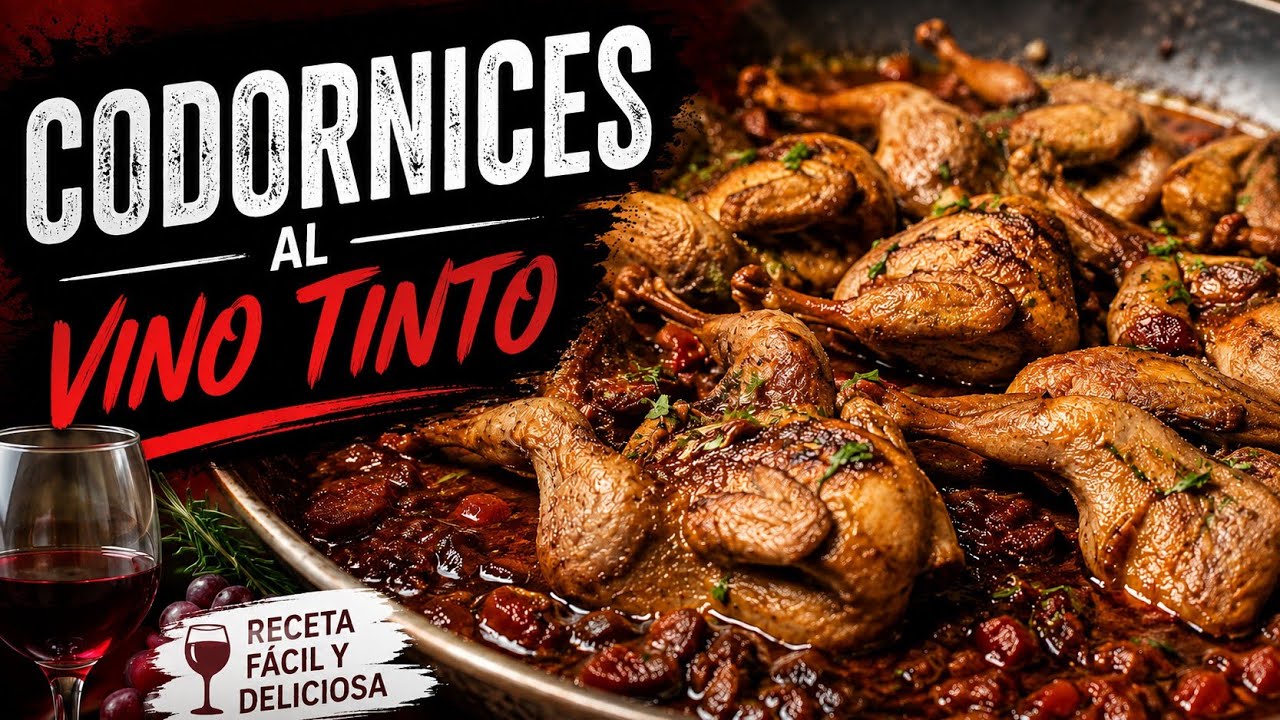 Codornices al Vino Tinto🍷¡Receta Casera Jugosa y muy Fácil!
