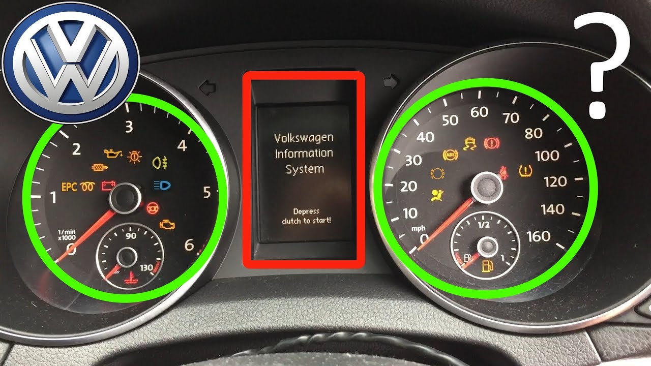 VW Golf Dashboard Lights значение - VW Warning Lights значение