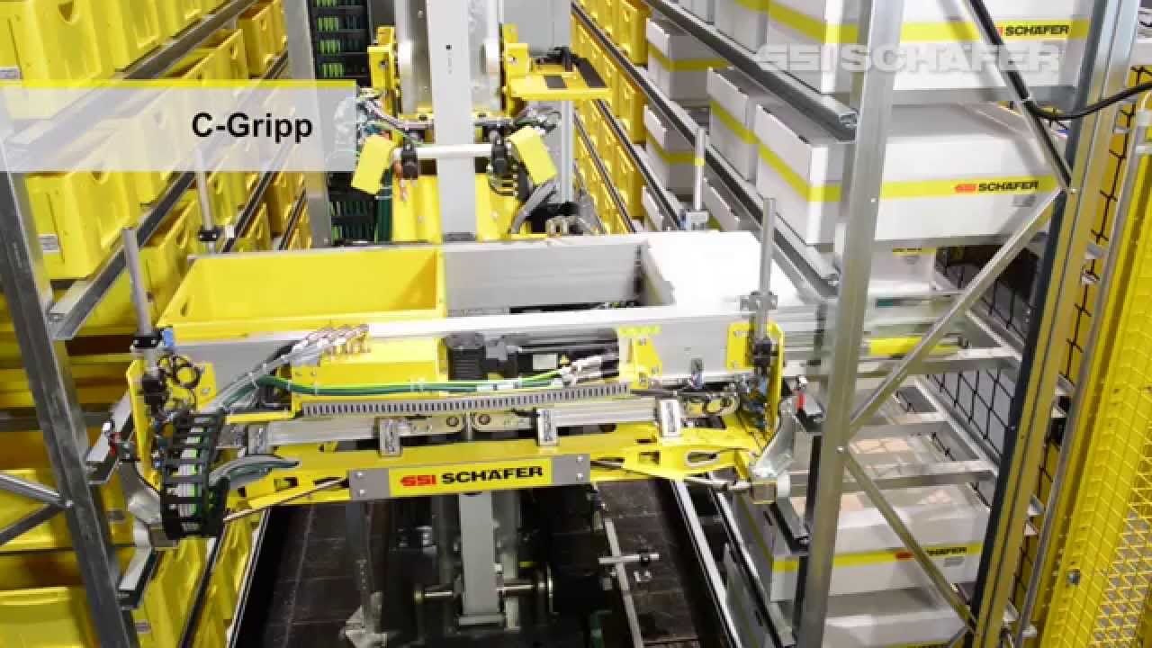 Regalbediengerät für Behälter, Kartons, Tablare - Schäfer Miniload Crane