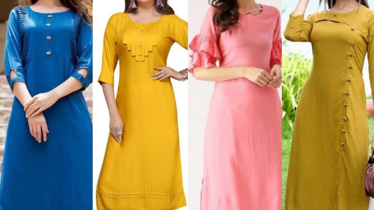 Stylish Plain Kurti Design | Latest Plain And Simple Kurti Designs