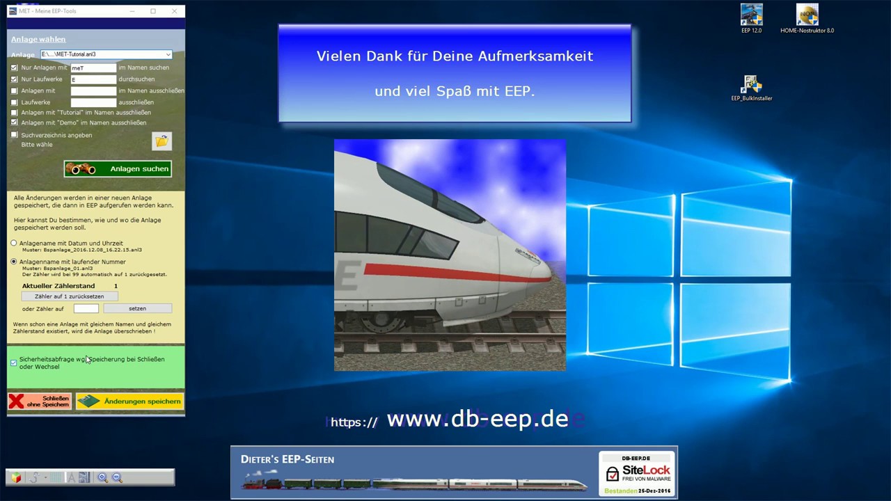 MET - Meine EEP Tools Tutorial1:  Basiseinstellungen