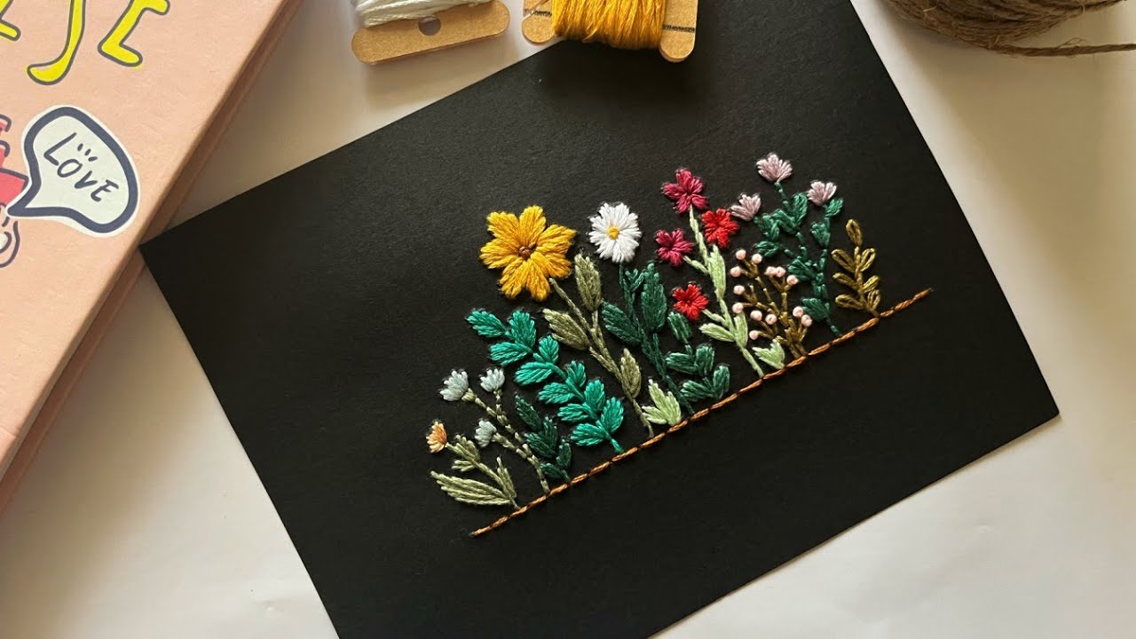 Paper Embroidery Tutorial | Floral Embroidery on Paper