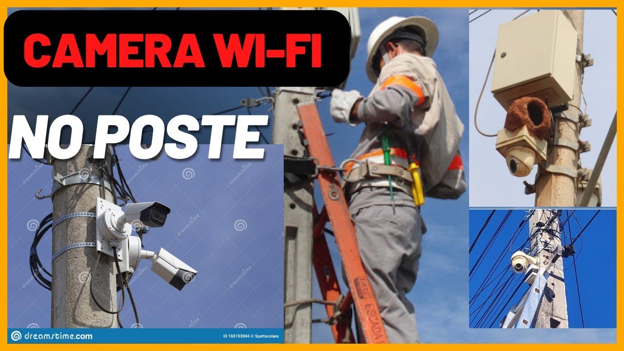 como instalar câmera ip Wi-Fi  no poste de luz | câmera giratória PTZ externa aplicativo yoosee