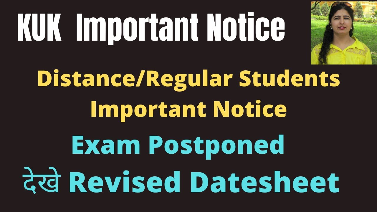 kuk exam postponed 2020 | KUK distance/Private Important Notice | KUK Revised Datesheet 2020