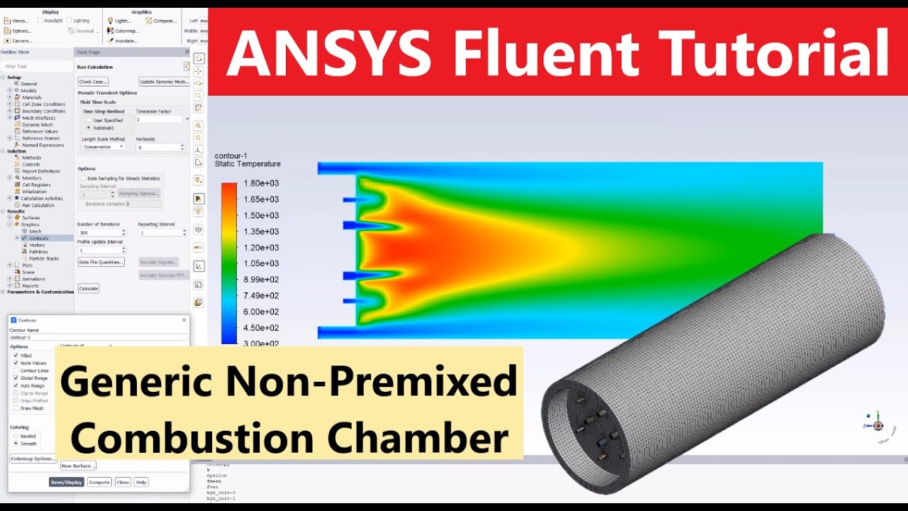 Учебное пособие по ANSYS Fluent № 2 | Моделирование типовой камеры сгорания без предварительного ...